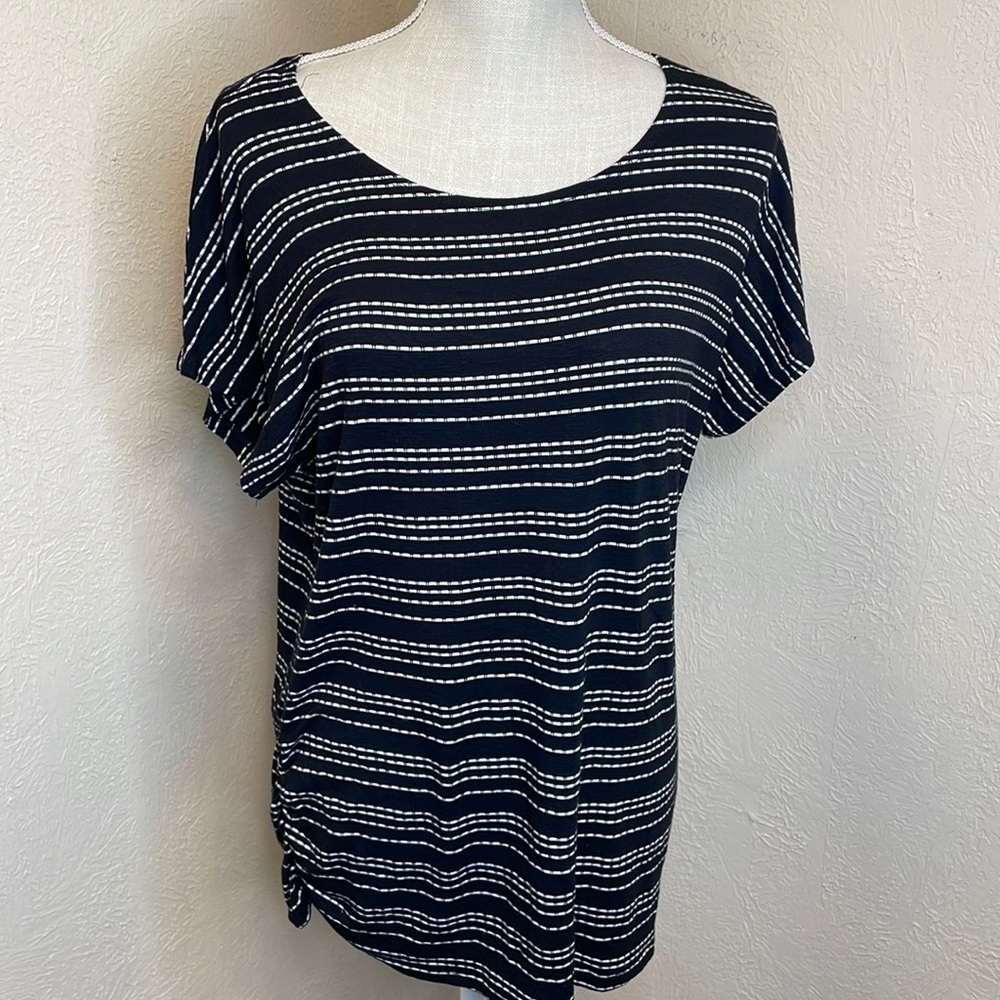 Tutta Bella Maternity Black & White Striped T-shirt